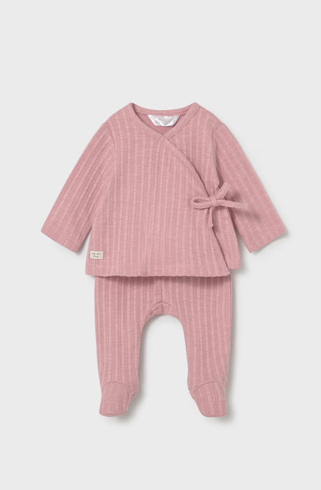 Baby Pink Wrap Footie Set