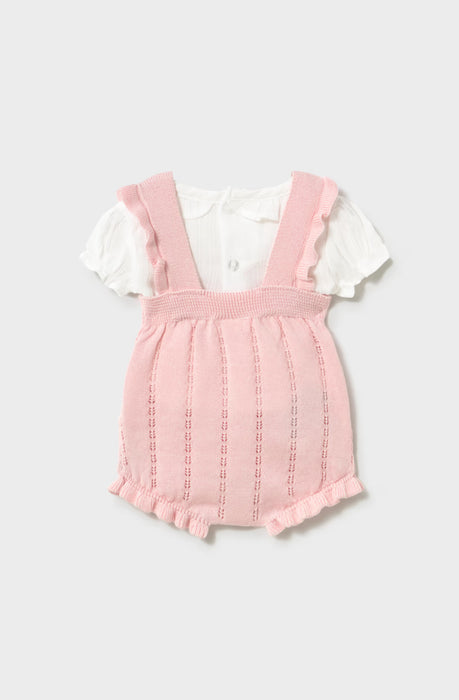 Baby Pink Knit Overall Set
