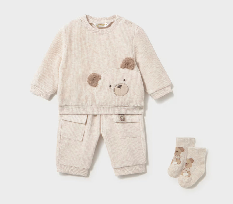 Mayoral Bear Cord 2pc Set with Socks