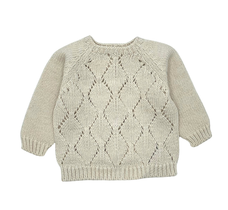 Cream Sweater w/ Striped 2pc Knit - 6 Mos