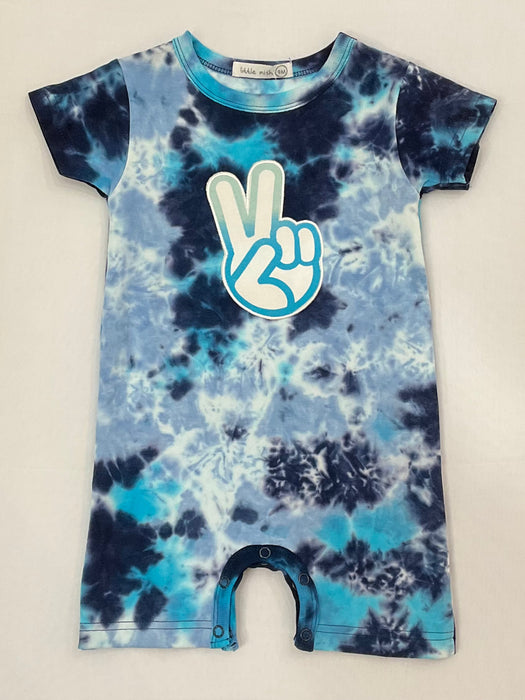 Blue Tie Dye Peace Out Shortall