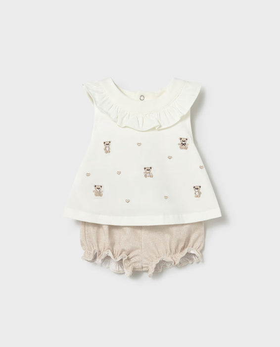 Baby Teddy Ruffle Top & Shorts Set