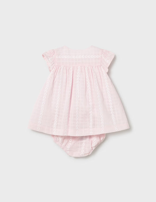 Infant Pink Eyelet Dress & Bloomer Set
