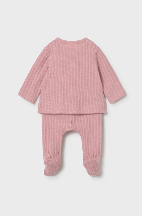 Baby Pink Wrap Footie Set