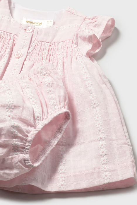 Infant Pink Eyelet Dress & Bloomer Set