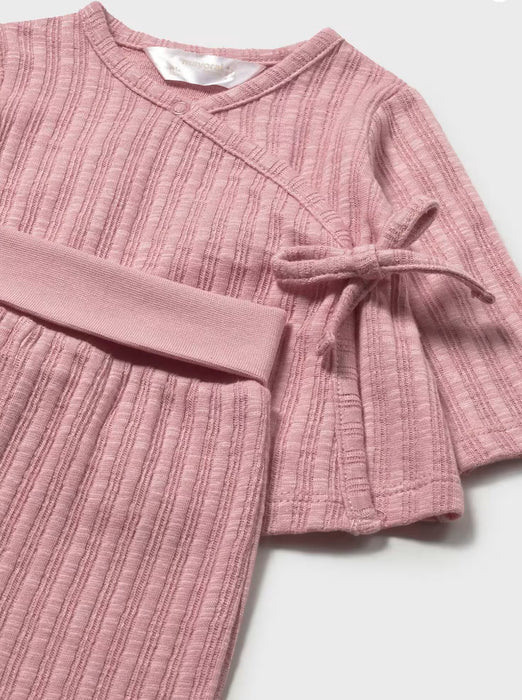 Baby Pink Wrap Footie Set