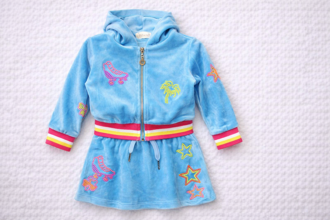 Colorful Skates Hoodie & Skirt Set