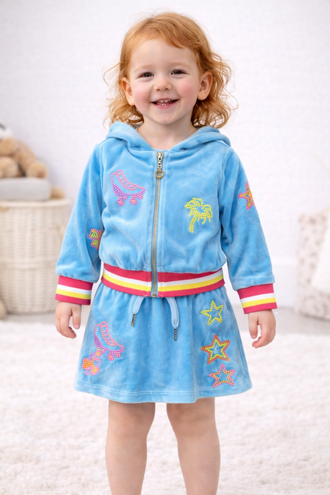 Colorful Skates Hoodie & Skirt Set