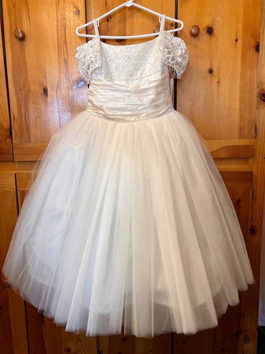 Ruched & Lace Bodice Communion Dress