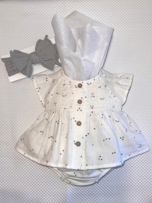Mayoral Baby Printed Two-Piece Bloomer Set Cream