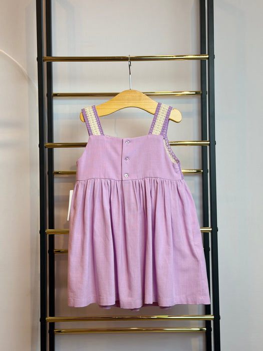 Mayoral Infant Crochet Floral Dress Purple