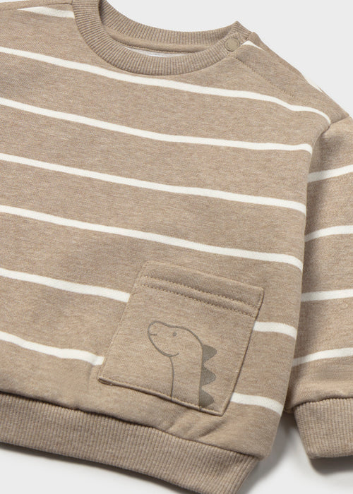 Mayoral Dino Tan Stripe Sweatsuit, Infant