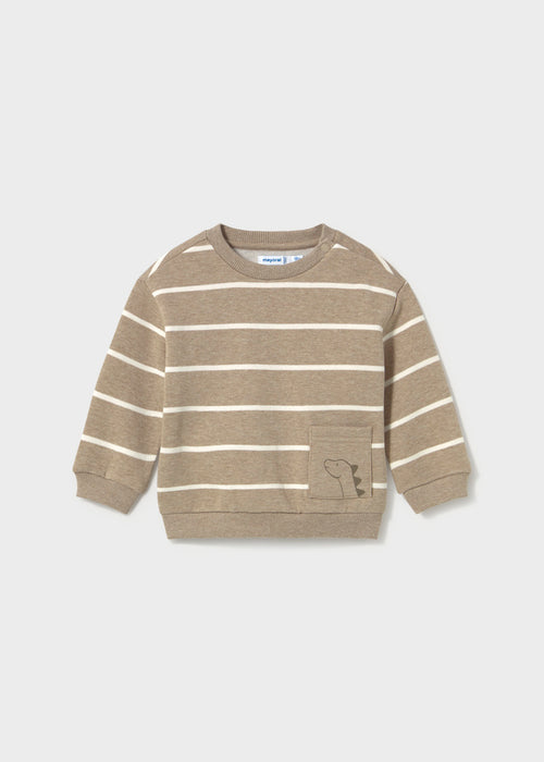 Mayoral Dino Tan Stripe Sweatsuit, Infant