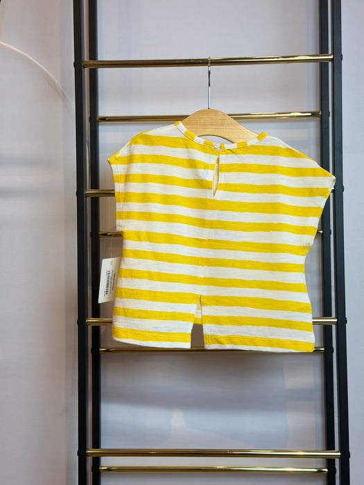 Mayoral Toddler Girl Knit Short Set Yellow Stripe