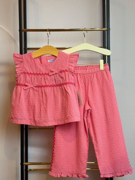 Mayoral Toddler Girl Ruffle Top & Pant Set Geranium