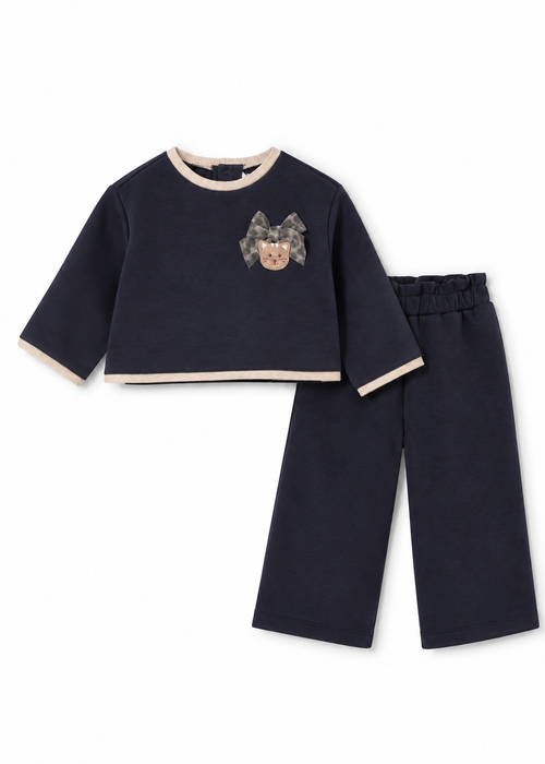 Mayoral Toddler Navy Cat Sweatsuit