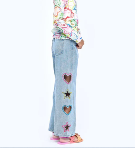 Dreamy Cutout Wide-Leg Jeans