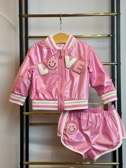 Smiley Love Bomber Jacket  Set
