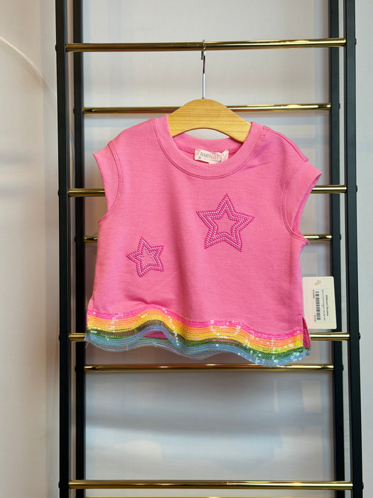 Stars & Colorful Sequin Trim Skirt Set