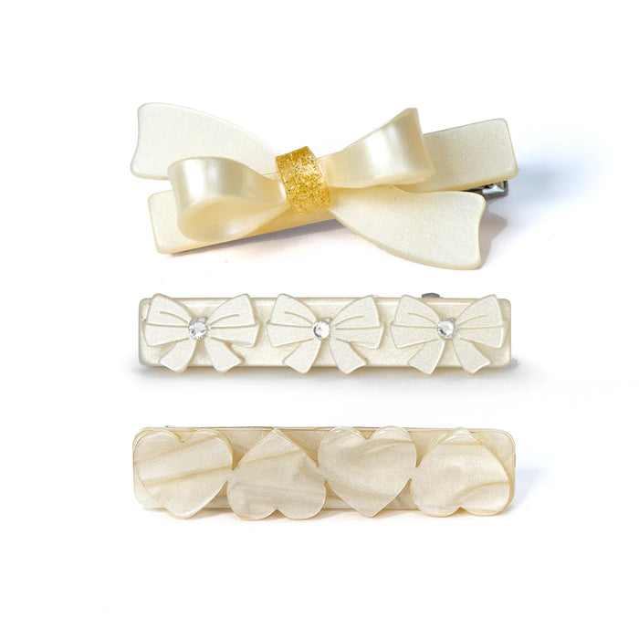 Bows & Hearts Hairclip Set image 2
