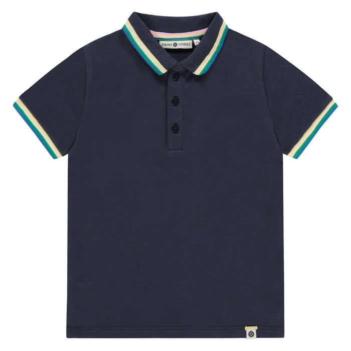 Navy Polo w/ Denim Shorts image 2
