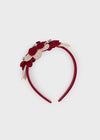 Red & Beige Flowers Headband image 1