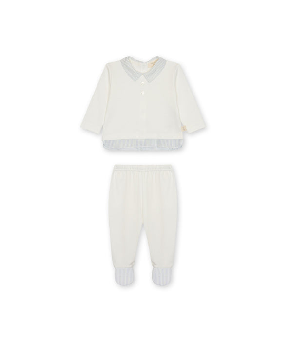 Striped Collar Two-Piece Set