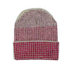 Studded Crystal Ombre Beanie w/ Hot Pink Pom image 1