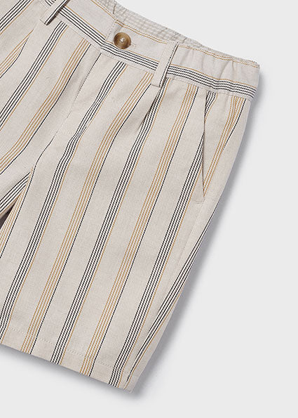 Khaki Striped Shorts & White Button Down image 2