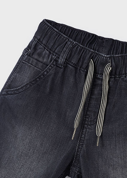Stripe Tee & Dark Grey Denim Shorts image 4