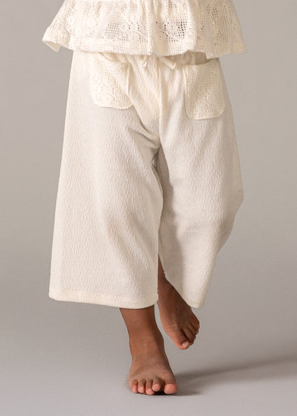 Mayoral Infant Textured Two-Piece Pant Set Cream
