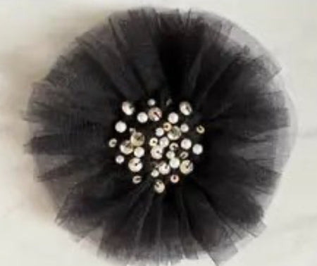 Black Tulle Hair Clip image 0