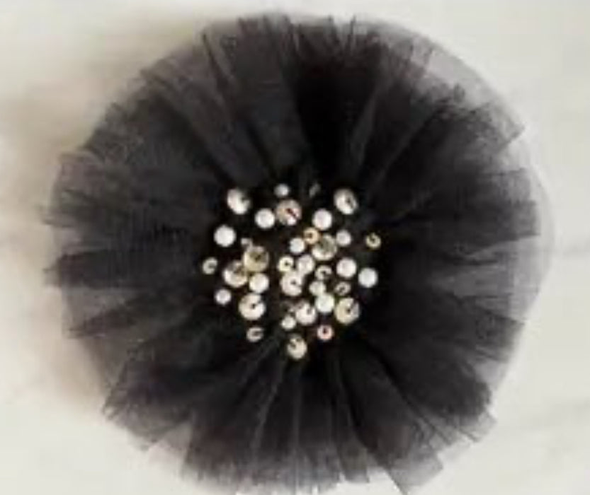Black Tulle Hair Clip image 0