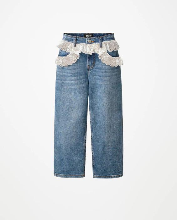 Molo Lace Detail Jeans, Blue