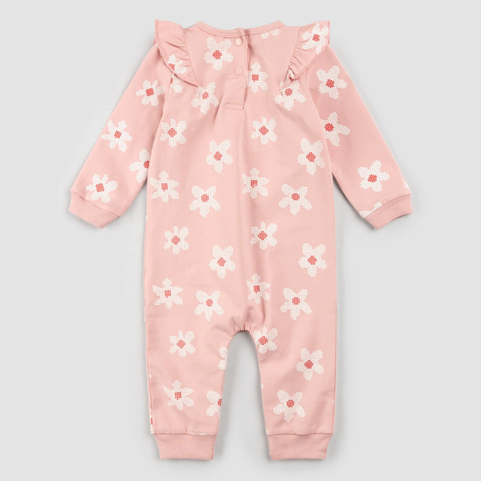 Blush Floral Ruffle Romper image 2