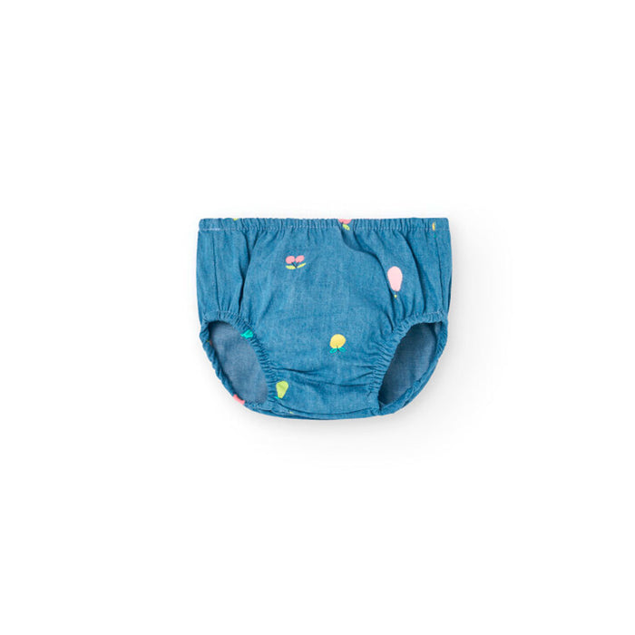 Denim Fruit Ruffle Dress & Bloomers Set image 4