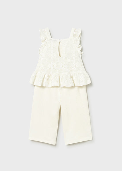 Mayoral Toddler Textured Two-Piece Pant Set Cream