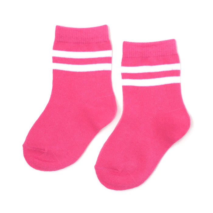 Hot Pink Stripe Skater Girl Midi Sock image 0