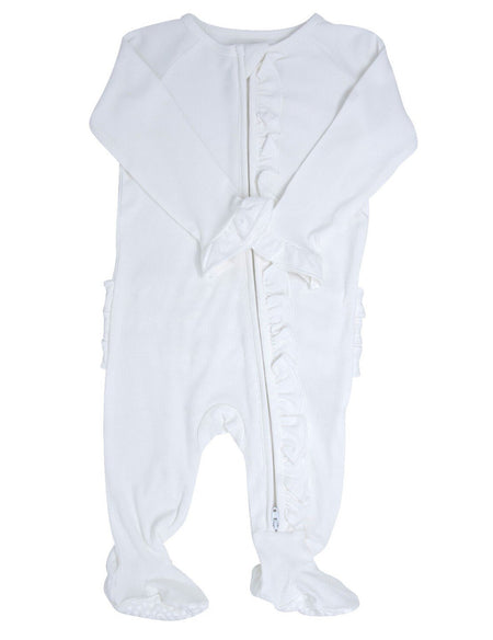 Whispery White Ruffle Footie image 0