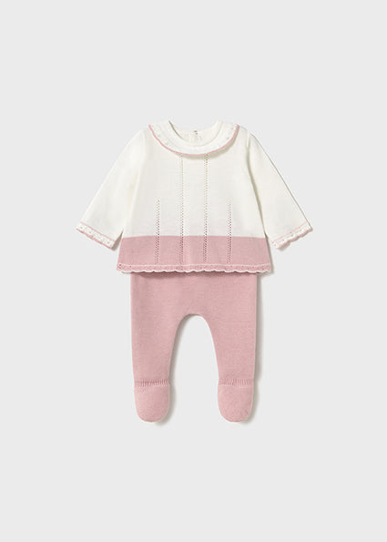 White & Pink 2pc Knit image 0
