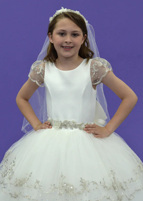 Elenor - Diamond White w/ Veil & Headband 2025 Bella Bow image 2