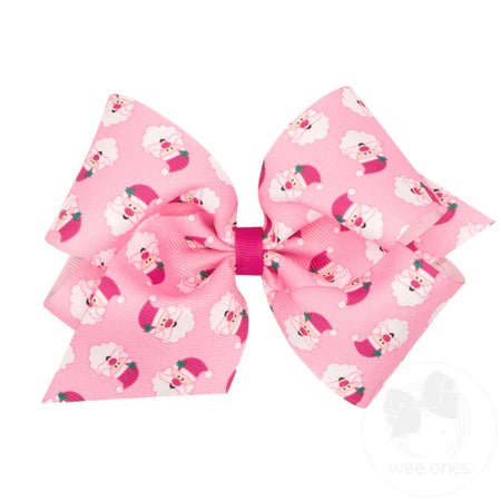 Pink Printed Christmas Bows image 4
