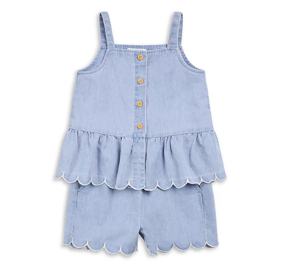 Toddler Denim Peplum Short Set