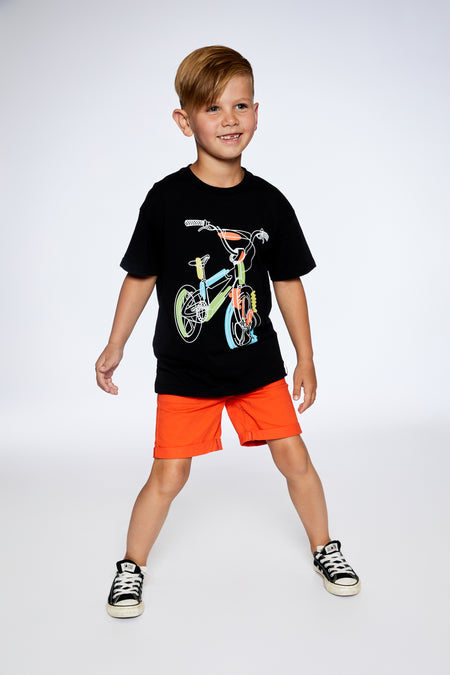 Bike Tee w/ Orange Shorts image 0
