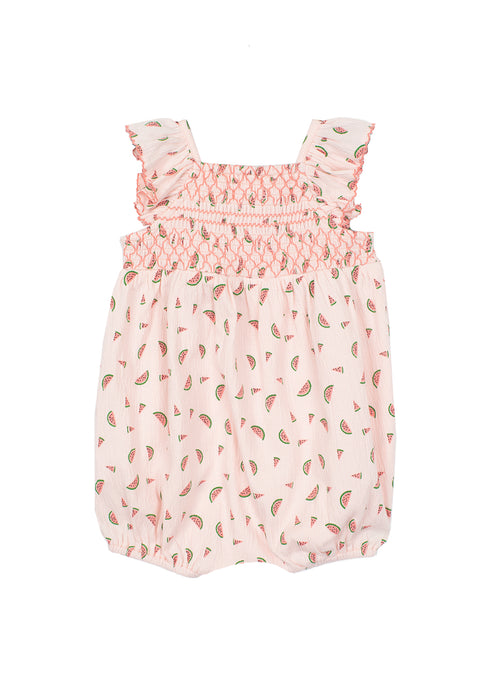 Watermelon Smocked Bubble Romper image 1