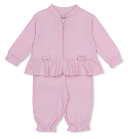Kissy Kissy Pink Bow Infant Track Set with Headband