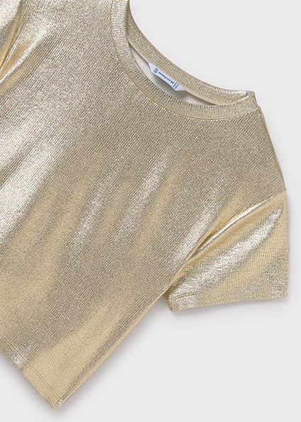 Metallic Shine Cropped T-Shirt image 3