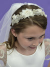 Elenor - Diamond White w/ Veil & Headband 2025 Bella Bow image 8