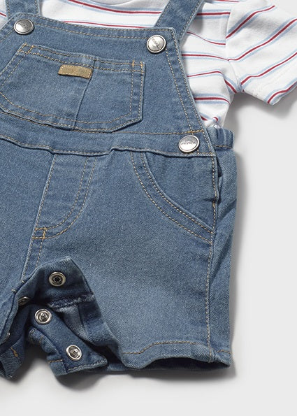 Mayoral Baby Denim Overall Short Set Blue