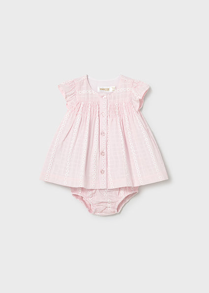 Infant Pink Eyelet Dress & Bloomer Set